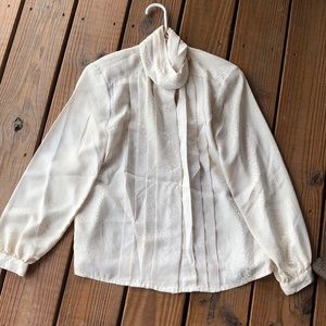 Vintage Le Blouse Cream High Neck Blouse-10